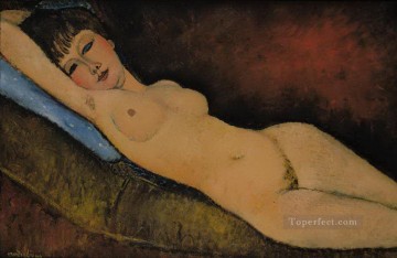 desnudo reclinado Nu Couche au coussin Bleu Amedeo Modigliani Pinturas al óleo